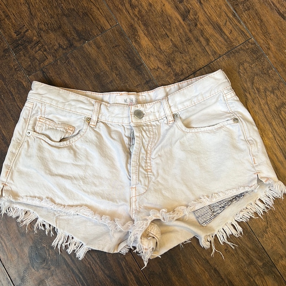 We The Free Frayed Cut Off Raw Hem light pink